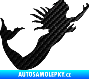 Samolepka Mořská panna pravá siréna 3D karbon černý