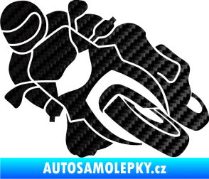 Samolepka Motorka 001 levá silniční motorky 3D karbon černý
