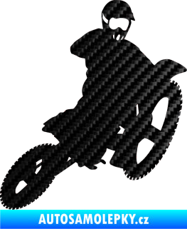 Samolepka Motorka 004 pravá motokros 3D karbon černý