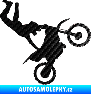 Samolepka Motorka 008 pravá motokros freestyle 3D karbon černý