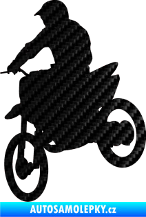 Samolepka Motorka 014 levá motokros 3D karbon černý