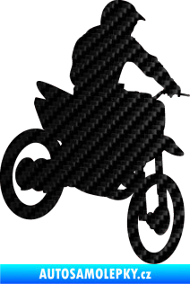 Samolepka Motorka 014 pravá motokros 3D karbon černý