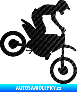Samolepka Motorka 015 pravá motokros 3D karbon černý