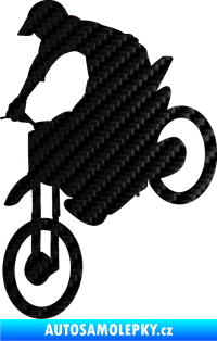 Samolepka Motorka 016 levá motokros 3D karbon černý