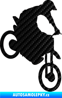 Samolepka Motorka 016 pravá motokros 3D karbon černý