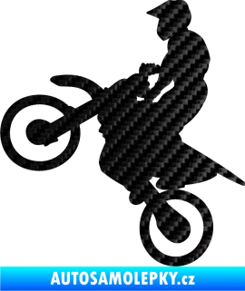 Samolepka Motorka 024 levá motokros 3D karbon černý