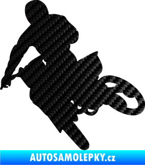Samolepka Motorka 025 levá motokros 3D karbon černý
