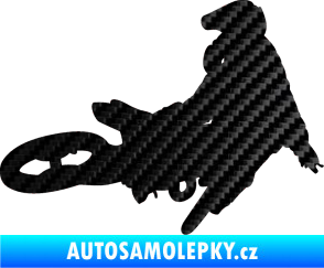 Samolepka Motorka 028 pravá motokros 3D karbon černý