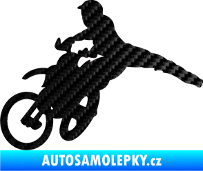 Samolepka Motorka 030 levá motokros 3D karbon černý