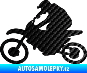 Samolepka Motorka 031 levá motokros 3D karbon černý