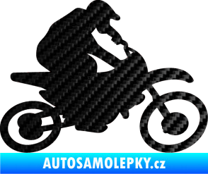 Samolepka Motorka 031 pravá motokros 3D karbon černý