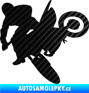 Samolepka Motorka 033 levá motokros 3D karbon černý