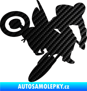 Samolepka Motorka 033 pravá motokros 3D karbon černý