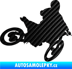 Samolepka Motorka 034 pravá motokros 3D karbon černý