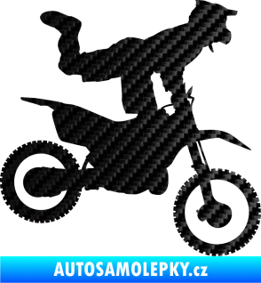 Samolepka Motorka 038 pravá motokros freestyle 3D karbon černý