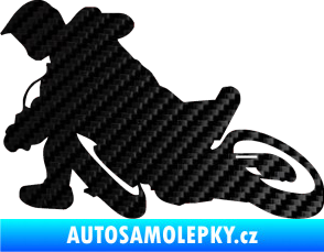 Samolepka Motorka 039 levá motokros 3D karbon černý