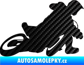 Samolepka Motorka 039 pravá motokros 3D karbon černý