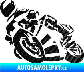 Samolepka Motorka 040 levá road racing 3D karbon černý