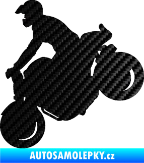Samolepka Motorka 044 levá motokros 3D karbon černý