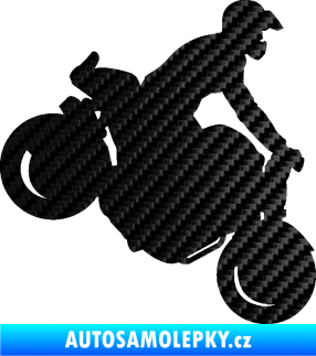 Samolepka Motorka 044 pravá motokros 3D karbon černý