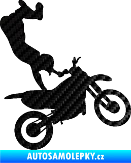 Samolepka Motorka 047 pravá motokros freestyle 3D karbon černý