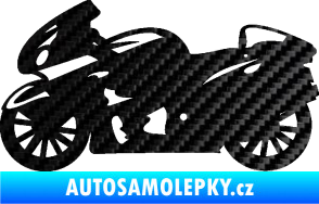 Samolepka Motorka 048 levá silniční 3D karbon černý