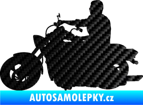 Samolepka Motorka 049 levá 3D karbon černý