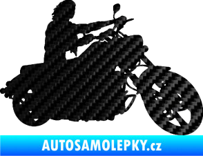 Samolepka Motorka 050 pravá 3D karbon černý