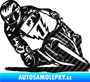 Samolepka Motorka 051 levá 3D karbon černý