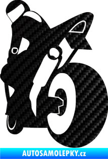 Samolepka Motorka 052 levá 3D karbon černý