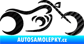 Samolepka Motorka 057 pravá obrys 3D karbon černý