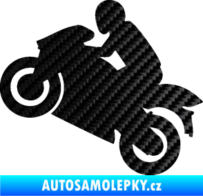Samolepka Motorkář 007 levá 3D karbon černý