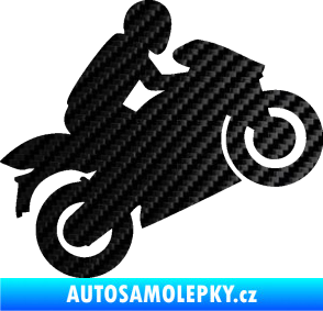 Samolepka Motorkář 007 pravá 3D karbon černý