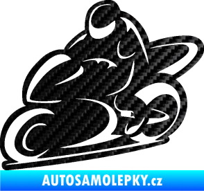 Samolepka Motorkář 011 levá 3D karbon černý