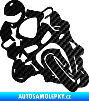 Samolepka Motorkář 013 levá 3D karbon černý