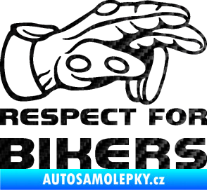 Samolepka Motorkář 014 pravá respect for bikers 3D karbon černý