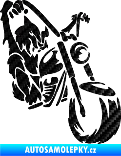 Samolepka Motorkář 015 pravá harley 3D karbon černý