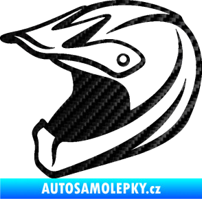 Samolepka Motorkářská helma 001 levá 3D karbon černý