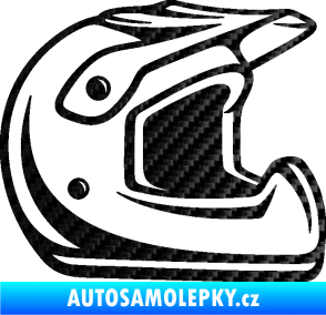 Samolepka Motorkářská helma 002 pravá 3D karbon černý