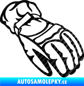 Samolepka Motorkářské rukavice 003 pravá 3D karbon černý