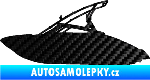 Samolepka Motorový člun 001 levá 3D karbon černý