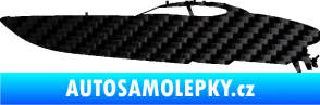 Samolepka Motorový člun 002 levá 3D karbon černý