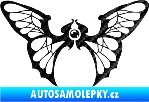 Samolepka Motýl 001 levá 3D karbon černý