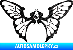 Samolepka Motýl 001 pravá 3D karbon černý
