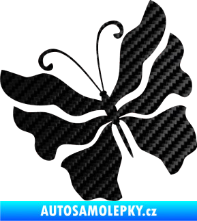 Samolepka Motýl 003 levá 3D karbon černý