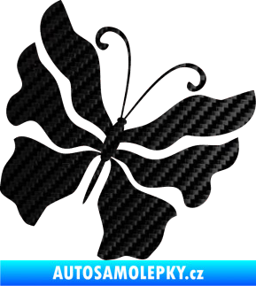 Samolepka Motýl 003 pravá 3D karbon černý