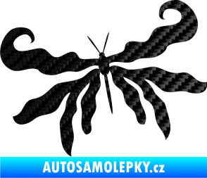 Samolepka Motýl 004 levá 3D karbon černý