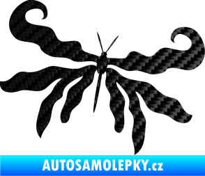 Samolepka Motýl 004 pravá 3D karbon černý