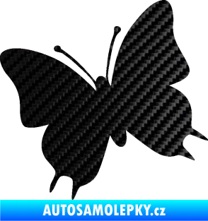 Samolepka Motýl 007 levá 3D karbon černý
