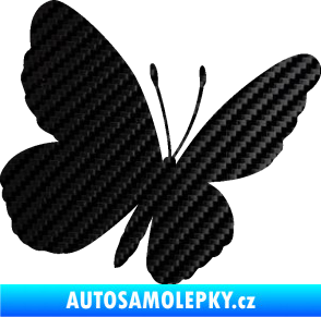 Samolepka Motýl 009 pravá 3D karbon černý